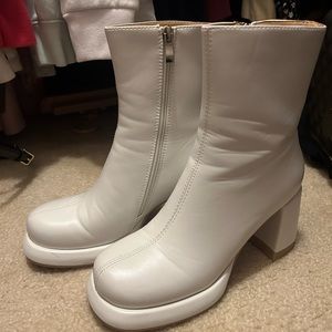 White womens boots